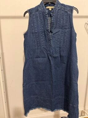 Sleeveless Denim Midi Dress - Blue